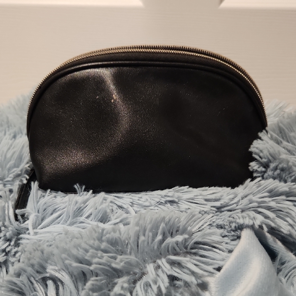 Victoria's Secret Black and Gold Cosmetic Bag with Cursive Design - Picture 3 of 4